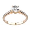 Bague Solitaire diamant or jaune Adhara Madame pavé face