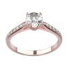 Bague Solitaire diamant or rose Adhara Madame full pavé face
