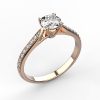 Bague Solitaire diamant or rose Adhara Madame full pavé profil