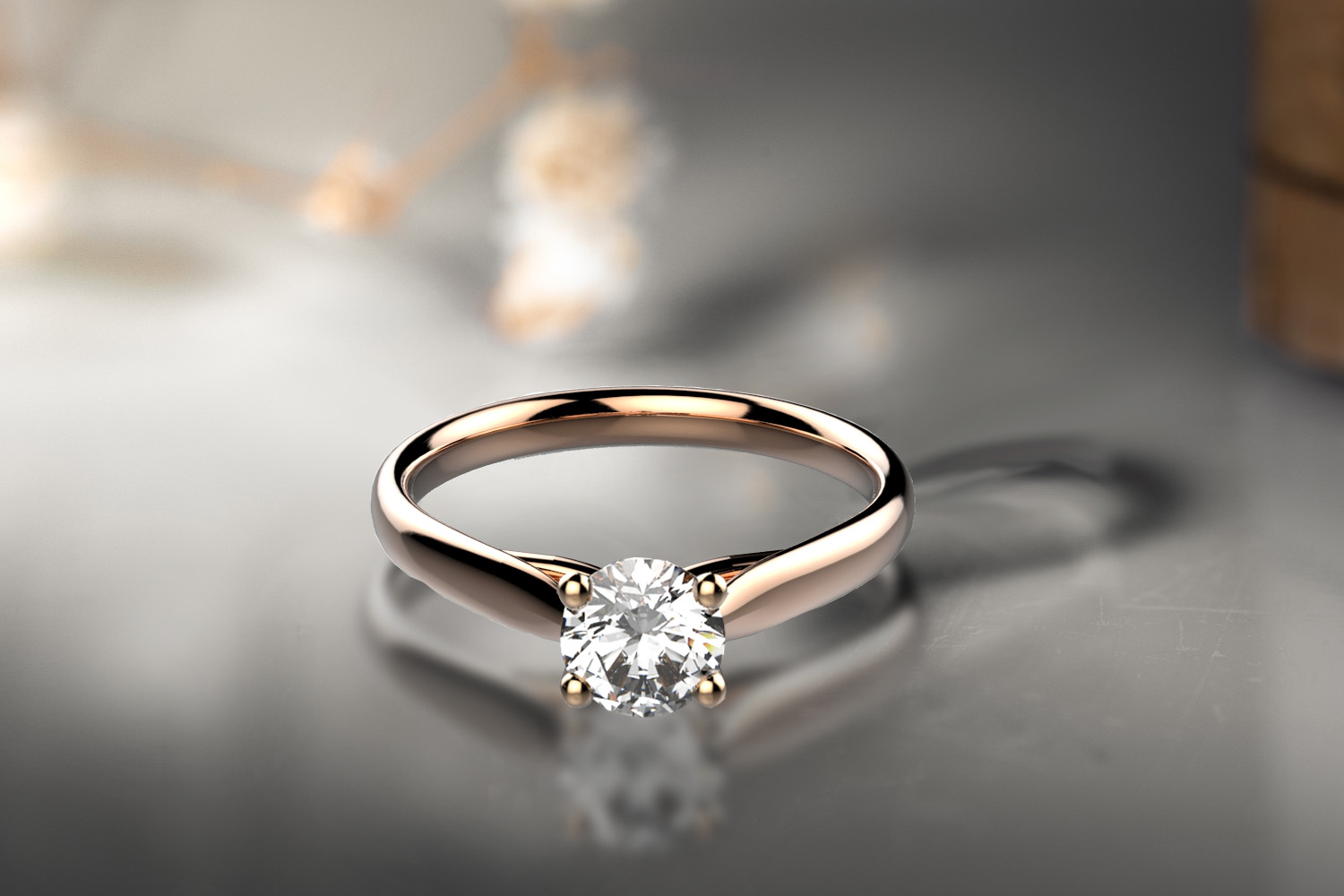 Bague or et diamant pour des fiançailles responsable
