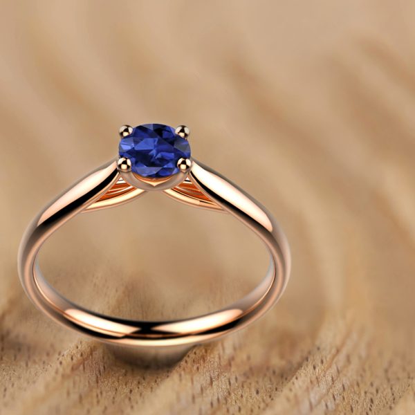 Bague saphir or rose Dana solitaire