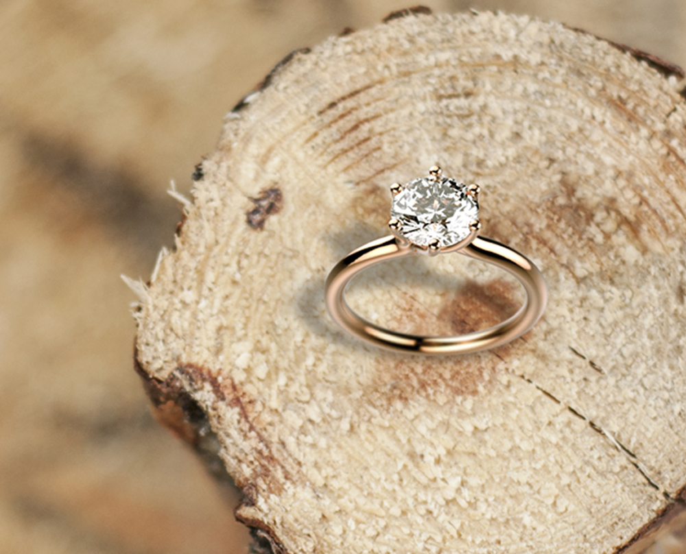 Bague de fiançailles classique diamant Clio