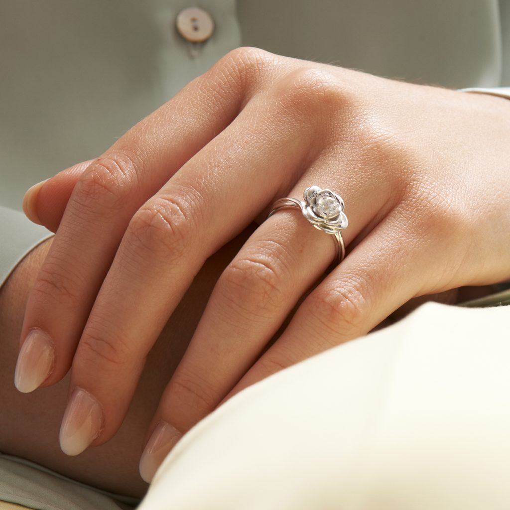 Bague diamant or blanc Sophie - April Paris