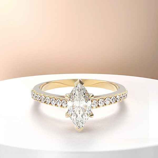 Bague de fiançailles diamant marquise Idylle