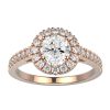 Bague diamant or rose pavé Juliet M