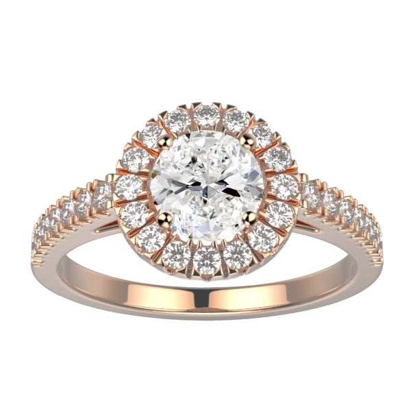 Bague diamant or rose pavé Juliet M