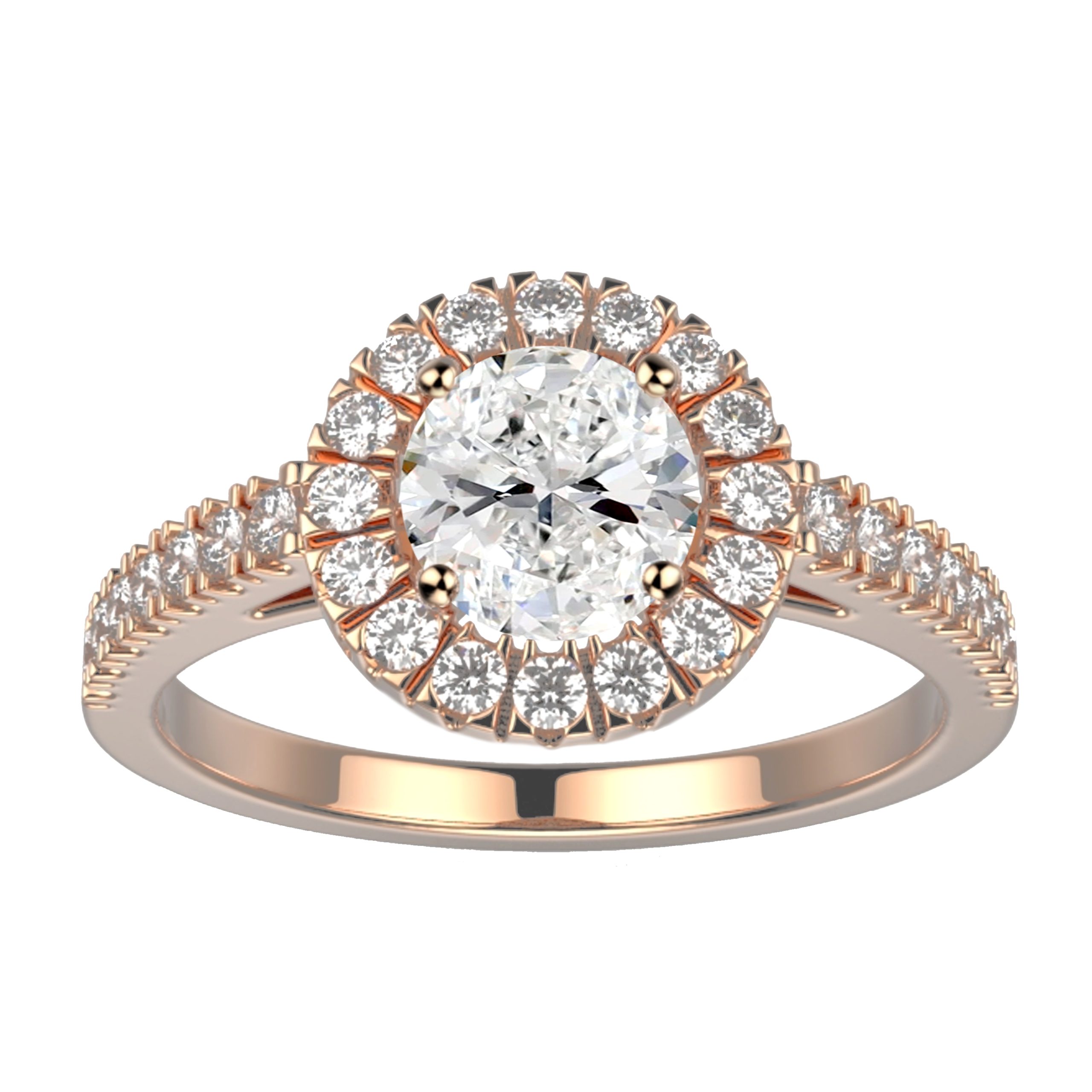 Bague diamant or rose pavé Juliet M