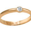 French Touch bague diamant serti clos 0.05 ct or rose