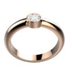 French Touch bague diamant serti clos 0.10 ct or rose
