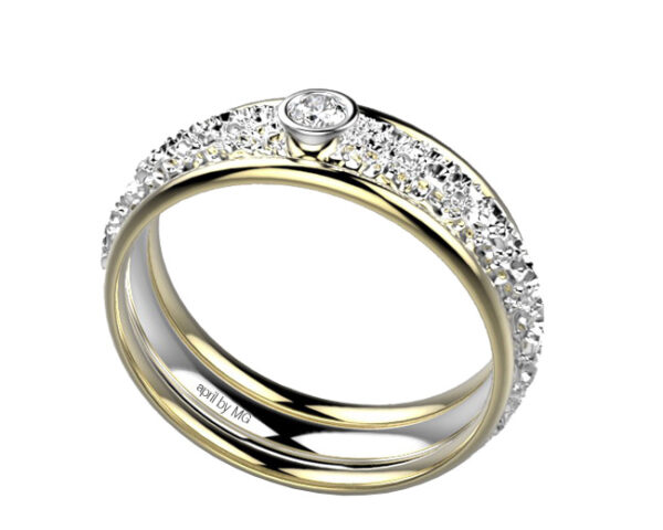 Bague diamant bicolore Estretat