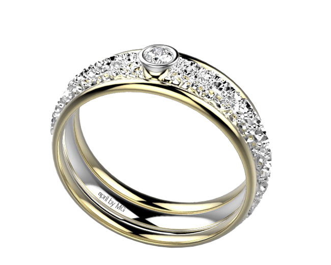 Bague diamant bicolore Estretat