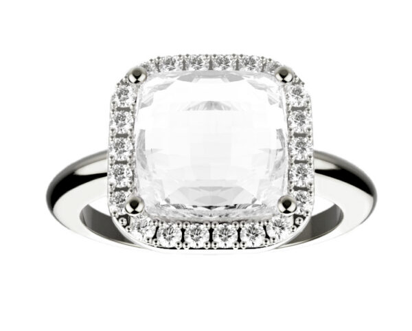 Bague or blanc pierre de lune Iroise - Bijou éthique April Paris