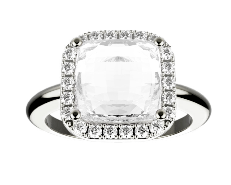 Bague or blanc pierre de lune Iroise - Bijou éthique April Paris
