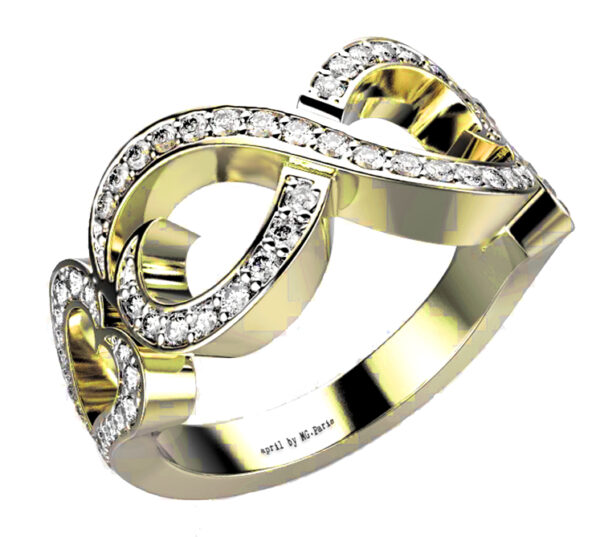 Bague diamant or jaune pavé - Bijou éthique April Paris
