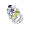 Bague or blanc cabochon péridot Innocence